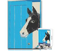 Rompecabezas de 1000 Piezas para Adultos, diseño de Caballo Que se asoma por la Puerta, Juguetes educativos, decoración del hogar, Regalo de cumpleaños, tamaño 38x52cm
