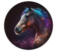 Rompecabezas de 1000 Piezas para Adultos, diseño de Caballo, Redondo, de cartón, para diversión Familiar, Vacaciones y Noches de Juegos interactivos 1000 Piezas (67,5x67,5cm)