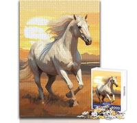 Rompecabezas de 1000 Piezas para Adultos, diseño de Caballos y Acuarelas, Ideal para familias, Divertido y Divertido Juguete Educativo (38x26cm)