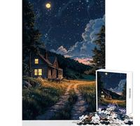 Rompecabezas de 1000 Piezas para Adultos diseño de cabaña Nocturna Juguete Educativo Regalo de cumpleaños Juegos educativos Cada Pieza es única Tamaño: 38x52cm