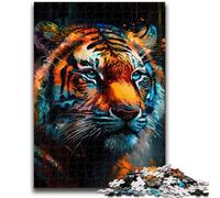 Rompecabezas de 1000 Piezas para Adultos, diseño de Cabeza de Tigre de Belleza Salvaje, para Mayores de 14 años, Regalos interesantes para Reducir el estrés para Amigos y Familiares, 38x26cm