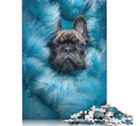 Rompecabezas de 1000 Piezas para Adultos, diseño de Cachorros de Bulldog francés, de Madera, Cuadrado, Piezas únicas, Juegos educativos, Juguetes, 1000 Piezas (75 x 50 cm)