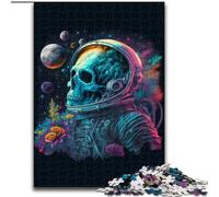 Rompecabezas de 1000 Piezas para Adultos, diseño de Calavera Astronauta, de Madera Un Regalo Ideal para la Familia 50x75cm Ideal para decoración del hogar, Entrenamiento Mental y Regalos navideños