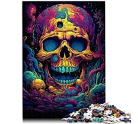 Rompecabezas de 1000 piezas para adultos, diseño de calavera colorida extraña, interesante, reducción del estrés, el mejor regalo de 19.7 x 29.5 pulgadas para adolescentes de 14 años en adelante