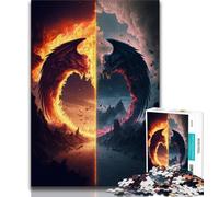 Rompecabezas de 1000 Piezas para Adultos, diseño de Calavera de Hielo y Fuego para Adolescentes, Divertido para el hogar, Ideal para días de Lluvia, Regalo de cumpleaños (tamaño 75x50cm)