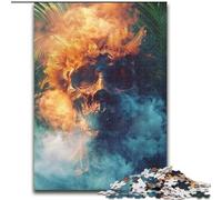 Rompecabezas de 1000 Piezas para Adultos, diseño de Calavera de Humo, 26x38cm, Ideal para Fiestas, cumpleaños y Noches de Juegos en Familia
