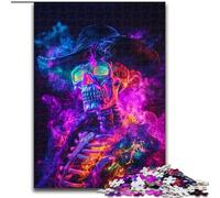 Rompecabezas de 1000 Piezas para Adultos, diseño de Calavera de Humo, 50x75cm, Ideal para Fiestas, cumpleaños y Noches de Juegos en Familia