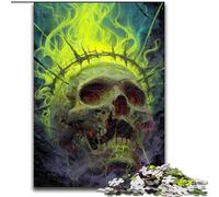Rompecabezas de 1000 Piezas para Adultos, diseño de Calavera de Humo, de Madera, 50x75cm, Ideal para Fiestas, cumpleaños y Noches de Juegos en Familia