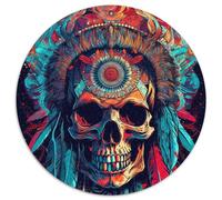 Rompecabezas de 1000 Piezas para Adultos, diseño de Calavera de Las Primeras Naciones, desafiante Rompecabezas para la Mente, Ideal para una Noche de Juegos en Familia (67,5x67,5cm)