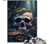 Rompecabezas de 1000 Piezas para Adultos, diseño de Calavera en el Bosque, de Madera, Padres, Parejas y Amigos a Partir de 14 años, 50x75cm, Ideal para Jugar en Familia