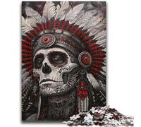 Rompecabezas de 1000 Piezas para Adultos, diseño de Calavera India, Juguetes educativos para el Aprendizaje, Juegos Familiares Que fomentan el Amor en Pareja, 26x38cm