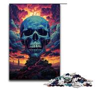 Rompecabezas de 1000 Piezas para Adultos diseño de Calavera Infernal de fantasía Colorida cumpleaños o para Adolescentes a Partir de 12 años 75 x 50 cm.