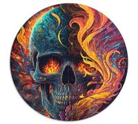 Rompecabezas de 1000 Piezas para Adultos, diseño de Calavera Infernal en Llamas, Ideal para Juegos Familiares, decoración del hogar y Regalo de Entrenamiento Mental, 67,5 x 67,5 cm