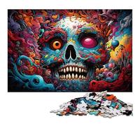 Rompecabezas de 1000 Piezas para Adultos, diseño de Calavera misteriosa de Madera, Ideal para Parejas, Navidad, Año Nuevo y San Valentín, 50x75cm/19,68x29,52 Pulgadas.