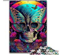 Rompecabezas de 1000 Piezas para Adultos, diseño de Calavera Rosa de Madera, decoración del hogar 50x75cm, Ideal para Adolescentes