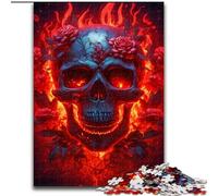 Rompecabezas de 1000 Piezas para Adultos, diseño de Calavera y Rosas, de Madera, decoración del hogar 50x75cm, Ideal para Adolescentes