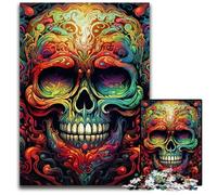 Rompecabezas de 1000 Piezas para Adultos, diseño de Calaveras Coloridas, Ideal para Halloween, Navidad y cumpleaños, 50x75cm/19,68x29,52 Pulgadas.