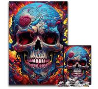Rompecabezas de 1000 Piezas para Adultos, diseño de Calaveras de Colores, Ideal para Decorar y Regalar, 26x38cm/10,23x14,96 Pulgadas.