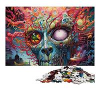 Rompecabezas de 1000 Piezas para Adultos, diseño de Calaveras de Colores, Rompecabezas de Alta dificultad para Adolescentes, 50x75cm/19,68x29,52 Pulgadas.
