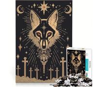 Rompecabezas de 1000 Piezas para Adultos diseño de Calaveras de Lobo y Cruces Juguete Educativo desafío exigente colección de Artistas Bellas Artes 38x52cm