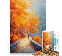 Rompecabezas de 1000 Piezas para Adultos,diseño de Camino otoñal,Corte preciso,decoración,Juego Divertido para concentrarse,Tiempo Libre,Regalo de cumpleaños o para Aficionados (50x75cm)