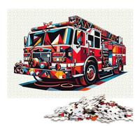 Rompecabezas de 1000 Piezas para Adultos, diseño de camión de Bomberos, Estilo Pop Art. Rompecabezas de cartón. Ideal para Regalar. Medidas: 38 x 26 cm / 1000 Piezas.