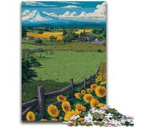 Rompecabezas de 1000 Piezas para Adultos, diseño de Campo de Girasoles, Toda la Familia a Partir de los 14 años, 26x38cm