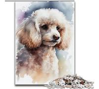 Rompecabezas de 1000 Piezas para Adultos, diseño de caniche Acuarela, de Madera, Mayores de 14 años, 50x75cm, Ideal para Adolescentes