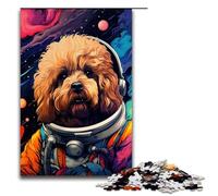 Rompecabezas de 1000 Piezas para Adultos diseño de caniche Astronauta de Splatters con Muchos Colores Gruesos Ideal para Decorar la Pared de tu Escritorio 75 x 50 cm
