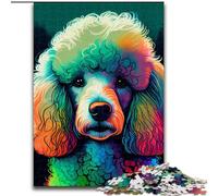 Rompecabezas de 1000 Piezas para Adultos, diseño de caniche Colorido, Hecho de Madera, decoración para el hogar 50x75cm, Ideal para Adultos y familias