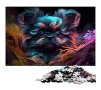 Rompecabezas de 1000 Piezas para Adultos, diseño de caniche de cartón, Juego de desafío Mental para Adolescentes y Familia, 26x38cm/10,23x14,96 Pulgadas.