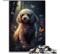 Rompecabezas de 1000 Piezas para Adultos, diseño de caniche y Mariposa, de Madera, Ideal para el hogar, 50x75cm, cumpleaños