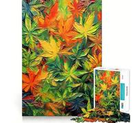 Rompecabezas de 1000 Piezas para Adultos,diseño de Cannabis y Marihuana,Arte Impecable,Juego Mental,Regalo,Juego Lento,decoración navideña para Pared (38x52cm)