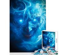 Rompecabezas de 1000 Piezas para Adultos diseño de Cara de Demonio espectral Ideal para decoración del hogar Regalo Juego Familiar con Piezas aleatorias Que se entrelazan por Completo 38x26cm