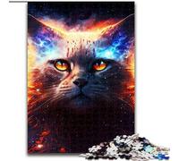 Rompecabezas de 1000 Piezas para Adultos, diseño de Cara de Gato de Madera, Actividad para el hogar, 50x75cm, Ideal para Fiestas de cumpleaños para Hombres y Mujeres