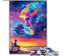 Rompecabezas de 1000 Piezas para Adultos, diseño de Cara Humana y Nube de Colores, Juguete Educativo Intelectual descompresor, cumpleaños tamaño 50x75cm