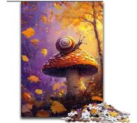 Rompecabezas de 1000 Piezas para Adultos, diseño de Caracol y Hongo Juego Educativo y Divertido para decoración del hogar, 26x38cm