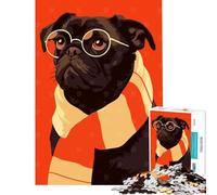 Rompecabezas de 1000 Piezas para Adultos diseño de Carlino otoñal Divertido y Adorable Estilo Pop Art Rompecabezas Minimalistas para Adolescentes Que mejoran la Memoria Un desafío Educativo Juego