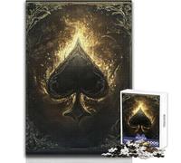 Rompecabezas de 1000 Piezas para Adultos, diseño de Cartas del As de Picas, diversión Familiar y Juegos de lógica, Juguetes antiestrés, tamaño 50x75cm