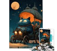 Rompecabezas de 1000 Piezas para Adultos diseño de Cartas del Tarot de fantasía - El Gato del Carro Rompecabezas para Adolescentes Juegos Familiares Ideales para Pasar el Tiempo en casa