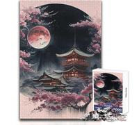 Rompecabezas de 1000 Piezas para Adultos, diseño de casa Japonesa Nocturna, Acogedor y Relajante, Juguete de Alta precisión, Ajuste, tamaño 38x26cm