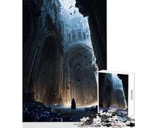 Rompecabezas de 1000 Piezas para Adultos diseño de Catedral gótica y enjambre de murciélagos Juguetes antiestrés Obras de Arte Regalo Juegos Familiares difícil y desafiante tamaño 50x75cm