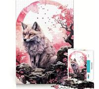 Rompecabezas de 1000 Piezas para Adultos,diseño de Cerezo en Flor,Lobo,Animales,decoración,Ejercicio Cerebral,Juguete para un Momento de diversión en casa (38x52cm)
