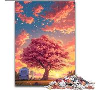 Rompecabezas de 1000 Piezas para Adultos, diseño de cerezos en Flor de Madera, Ideal para Decorar o como Regalo de cumpleaños 50x75cm Un Rompecabezas desafiante y Relajante para Adolescentes