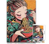 Rompecabezas de 1000 Piezas para Adultos, diseño de Chica Anime Comiendo Ramen, Juguete de análisis de Juegos intelectuales y lógicos, Regalo de cumpleaños, tamaño 50x75cm