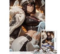 Rompecabezas de 1000 Piezas para Adultos diseño de Chica Anime con Fantasmas en Halloween Juguetes para Hacer tú Mismo Regalos de Amigo Secreto Juego práctico para Mejorar el Amor en Pareja 38x26cm