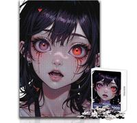 Rompecabezas de 1000 Piezas para Adultos, diseño de Chica Anime con lágrimas de Sangre, Juego Educativo, Carrera de Velocidad Manual, Regalo para cumpleaños, tamaño 38x52cm