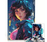Rompecabezas de 1000 Piezas para Adultos, diseño de Chica Anime Cyberwave, Juego de ingenio, antiestrés, Cada Pieza es única 38x26cm