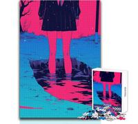 Rompecabezas de 1000 Piezas para Adultos, diseño de Chica Anime en una grieta, Juego Educativo Familiar, Corte de precisión, Regalo de cumpleaños, tamaño 50x75cm