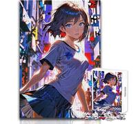 Rompecabezas de 1000 Piezas para Adultos, diseño de Chica Anime Urban Twilight, Ideal para Mujeres Mayores de 14 años (tamaño 50x75cm)